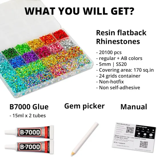 10000Pcs 5mm Flat Back Rhinestones with Glue - Multicolored {2}