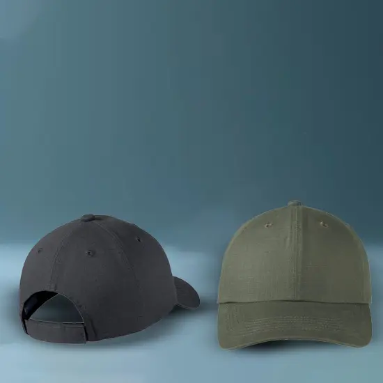 Port Authority&reg; Ripstop Cap, Low-Profile Lightly Structured Cotton Ripstop Hat with Hook and Loop Closure Black {2}