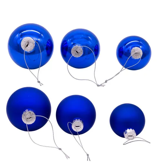 Kurt Adler 60-80MM Shiny and Matte Blue Balls, 20 Piece Set {3}