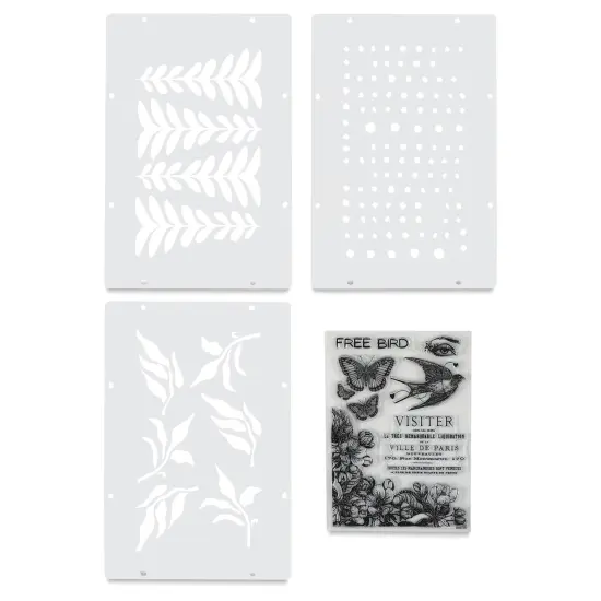 Sizzix Studio Stamp and Stencil Set - Visiter {1}