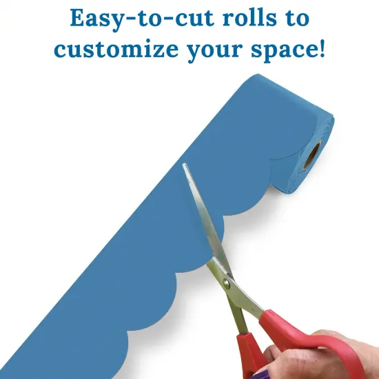 Carson Dellosa 260Ft Ocean Waves Boho Classroom Bulletin Board Borders, 4 Rolls of Scalloped White & Blue Bulletin Board Border, Bulletin Board, Boho D&eacute;cor, Office D&eacute;cor, Summer D&eacute;cor, Classroom D&eacute;cor {3}