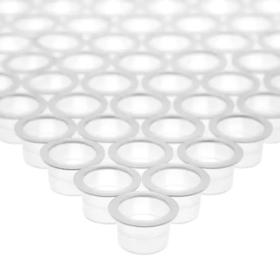 1000 Pack Medium Disposable Tattoo Ink Caps, Pigment Cups for Microblading (17mm) Clear {5}
