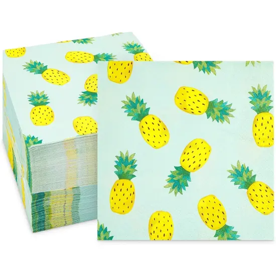 Pineapple Party Cocktail Napkins (5 In, 100 Pack) Yellow {1}