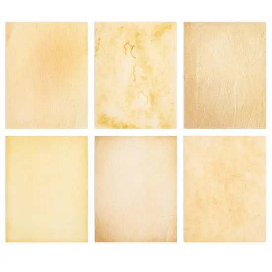 48 Sheets Vintage Style Aged Paper for Writing Letters, Scrapbooking, Invitations, Certificates, Crafts (8.5x11 In) Brown {6}