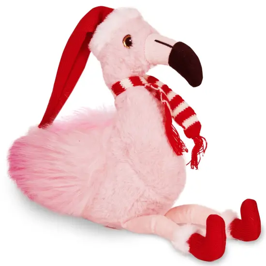 Bearington Pluma The Festive Flamingo Stuffed Animal, Christmas Flamingo, 8.5 Inch Flamingo Christmas Decoration, Ideal Holiday Stuffed Animal Gift for Toddlers, Kids & Teens, For Ages 3-14 Pink {1}