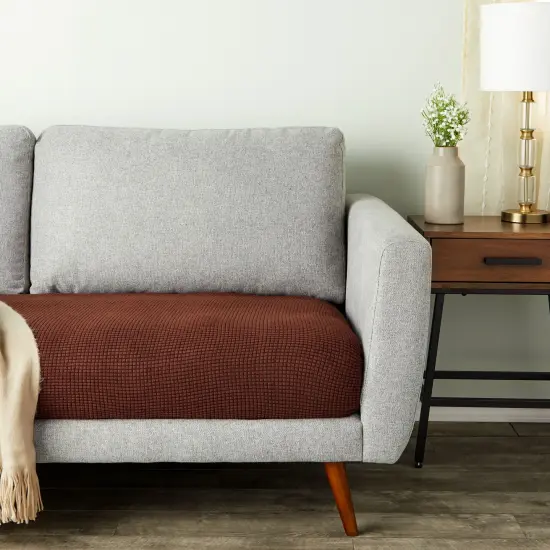 2 Pack Stretch Outdoor Cushion Covers for Patio Furniture and Sofas, Reversible (Medium, Dark Brown) {2}