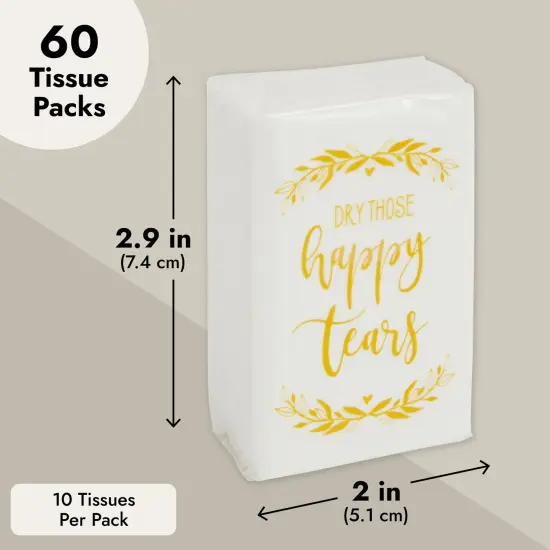 60-Pack Wedding Facial Tissue Souvenirs for Guests - Welcome Bag Party Favors and Bulk Pocket-Size Travel Packs {4}