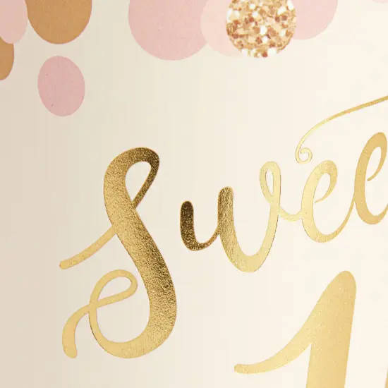 50 Pack 16 oz Paper Pink Party Cups for Girls Sweet 16 Party Supplies (Rose Gold Foil) {4}