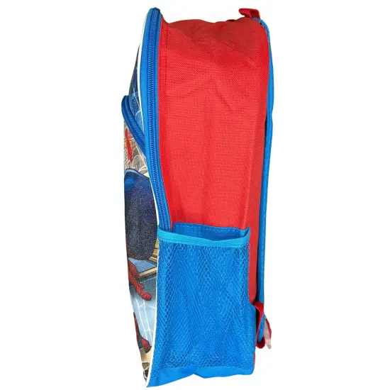 Marvel Spiderman 16" Blue and Red School Backpack with Front and Side Pockets {6}