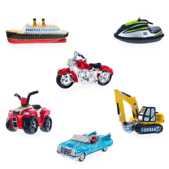 Road Roller Glass Christmas Ornament {5}