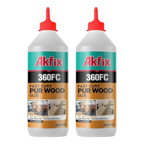 Fast Drying Wood Glue (2x15.4 fl.oz)- High-Performance D4 Polyurethane Adhesive, Waterproof Marine Glue, Strong Adhesive for All Wood Types, Metal, Concrete, Ceramic | 15.4 fl.oz. 2 Pack {1}