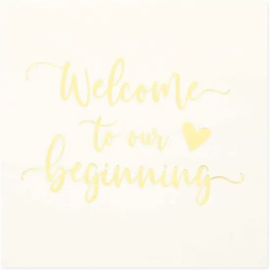 Wedding Cocktail Napkins, Welcome to our Beginning (White, 5 In, 100 Pack) {4}