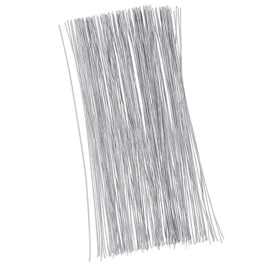 300 Pieces White 22 Gauge Floral Wire Stems for DIY Crafts, Artificial Flower Arrangements (16 In) {1}