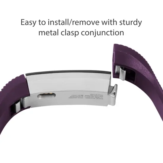 Zodaca TPU Watch Band Compatible with Fitbit Alta and Alta HR, Fitness Tracker Replacement Band for Men and Women, Purple {3}