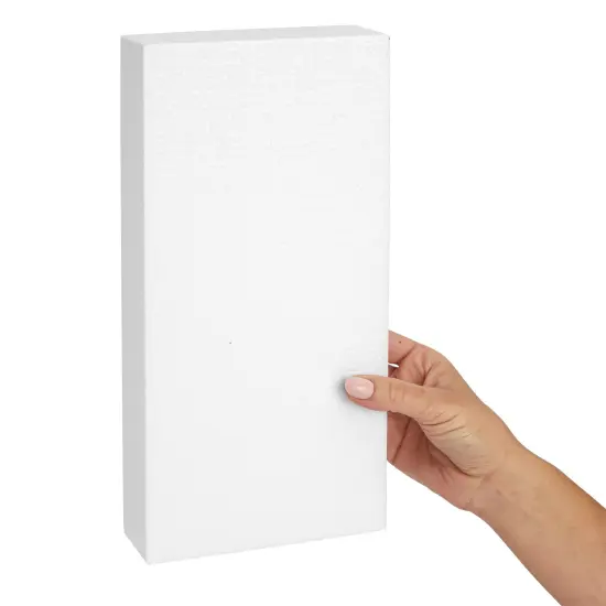 6 Pack Rectangle Foam Blocks for Crafts, Floral Arrangements, DIY School Projects (12 x 6 x 2 In) White {6}