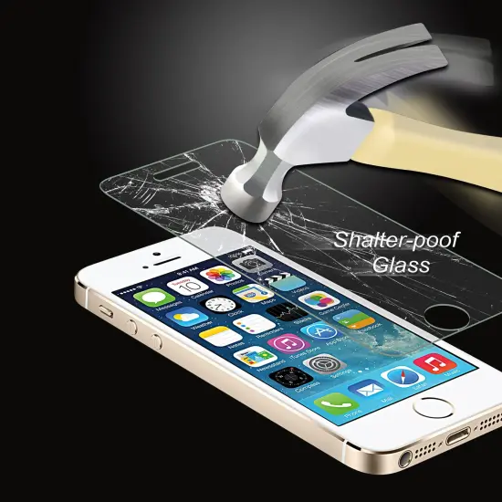 Insten Tempered Glass Screen Protector LCD Guard for iPhone SE 2016 5 5S 5C (NOT for iPhone SE 2020) Red {2}