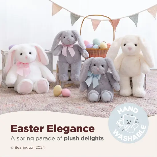 Bearington Nibbs The Stuffed Rabbit Plush, 15 Inch White Bunny Stuffed Animal, White Easter Bunny, For Ages 3-14 {3}