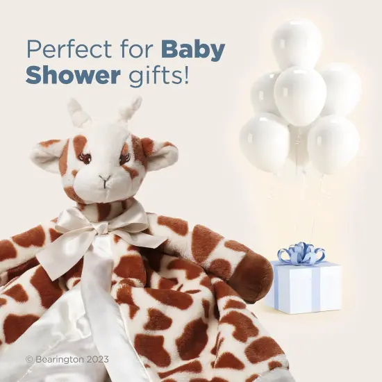 Bearington Baby Patches Snuggler, 15 Inch Giraffe Plush Stuffed Animal Security Blanket Lovey for Babies Multicolor {5}