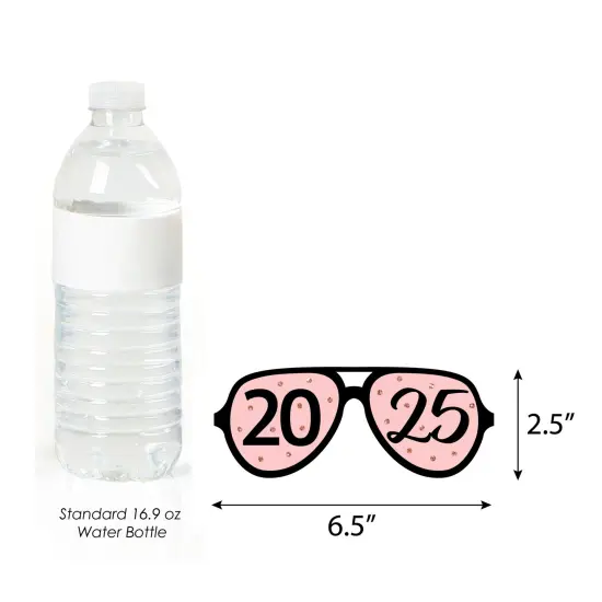 Big Dot of Happiness Rose Gold Happy New Year Glasses - Paper Card Stock 2025 New Year's Eve Party Photo Booth Props Kit - 10 Count {6}