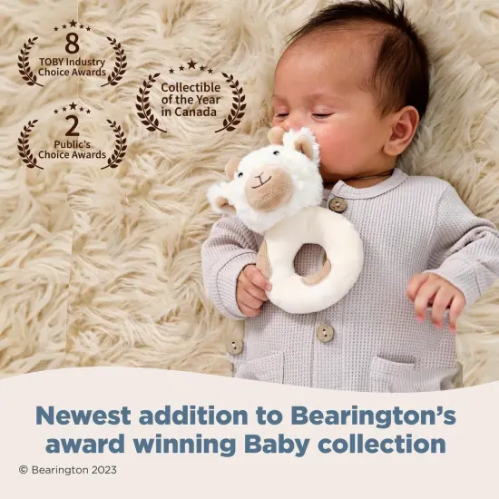 Bearington Collection Lil' Lofty 5.5 In Giraffe Baby Rattle - Plush Rattles Gift for Newborn, For Ages 0-14 White {3}