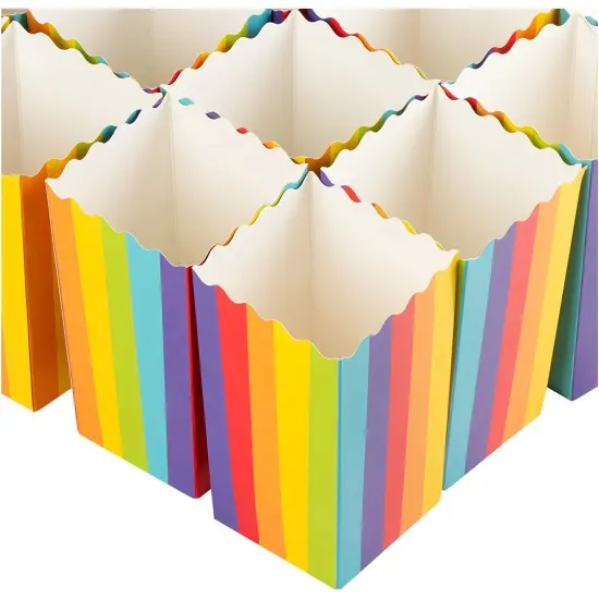 Mini Rainbow Popcorn Party Favor Boxes (100 Pack) {1}