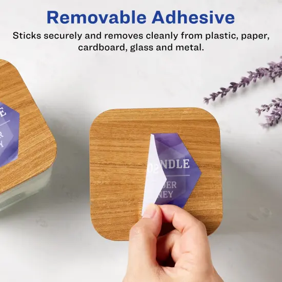 Avery Matte White Removable Hexagon Labels with Sure Feed Technology, Print-to-the-Edge, 2-1/2" x 2-57/64" {2}