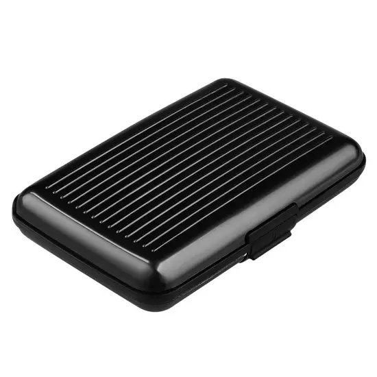 Zodaca Black Aluminum Pocket Waterproof Business ID Credit Card Wallet Holder Case Metal Box Pocket {5}