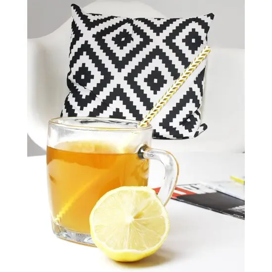 Paper Straws - 160-Pack Gold Colored Fun Biodegradable Drinking Straws with Coral Stripes, Polka Dot, Chevron, and Star Designs {2}