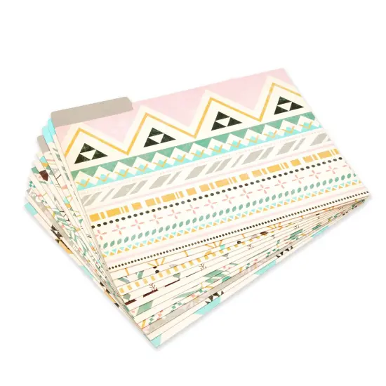 12 Pack Boho-Themed Decorative File Folders, 1/3 Cut Tab, Cute Office Supplies for Women (9.5 x 11.5 in) Multicolor {3}