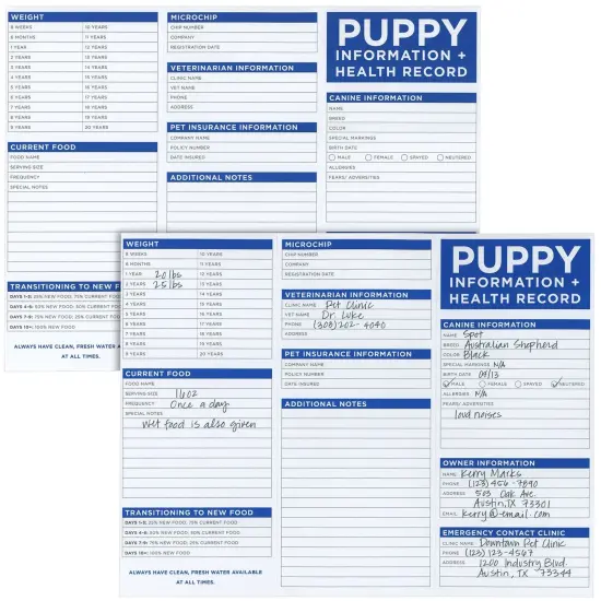 60 Pack Puppy Vaccination Record Cards, Canine Health Record Books for Dogs (Tri-Fold Design, 8.5x11 Inch) {5}