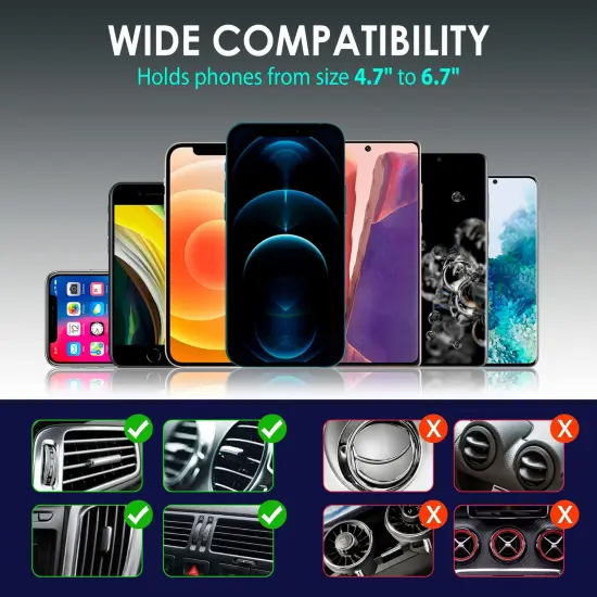 Universal Car Air Vent Gravity Cell Phone Holder Mount for iPhone and Mobile 4-6.7 Inch Black {5}