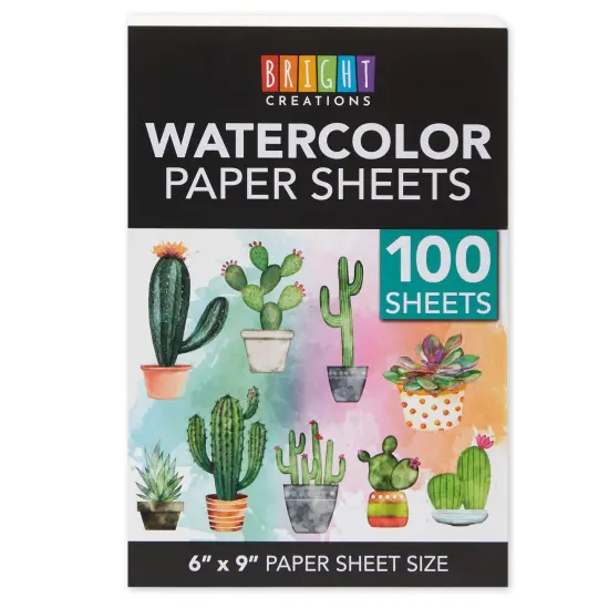 100 Sheets Cold Press Watercolor Paper for Artists and Beginners (6 x 9 in) White {7}