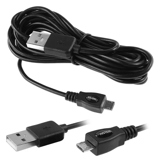 2 Pack Micro USB Charging Cable, 10ft Long USB 2.0 Charger Cord for Samsung Android, PS4 Playstation 4, Xbox One Controller, Cell Phone Data Transfer Black {4}