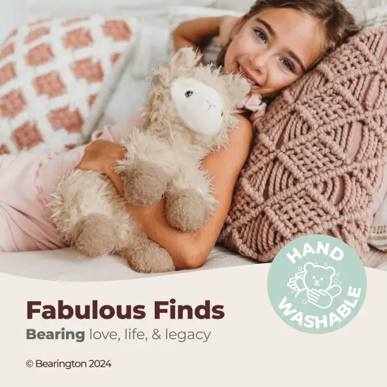 Bearington Fuzzy Plush Llama Stuffed Animal, 11.5 Inches, For Ages 0-14 White {3}