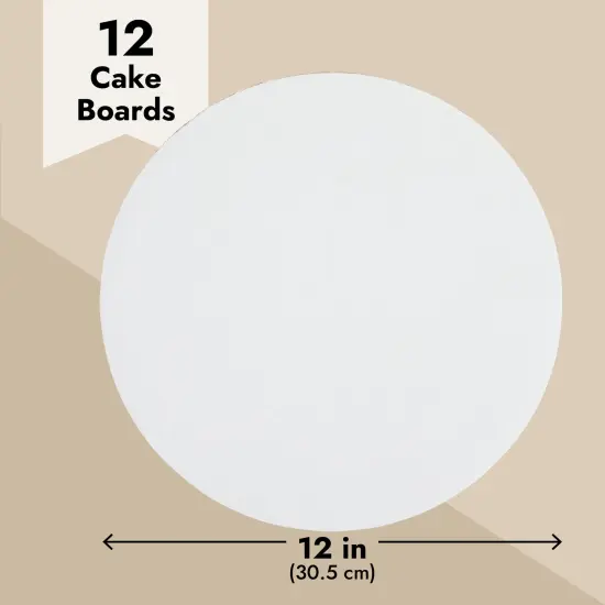 12 Pack 12 Inch Cake Boards, Round Cardboard Circles for Crafts, Baking Supplies, Desserts (White) {2}