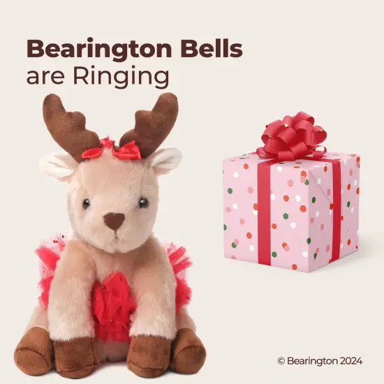 Bearington Darling Dancer Ballerina Reindeer Stuffed Animal, 7 Inch Stuffed Reindeer Christmas Doll, Ideal Christmas Plush Toy Gift for Toddlers, Kids & Teens, For Ages 3-14 Red {5}