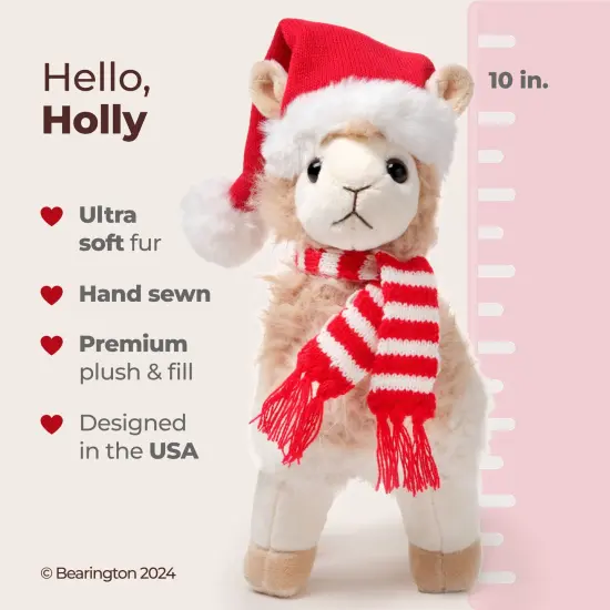 Bearington Holly The Holiday Llama Christmas Plush, 10 Inch Llama Stuffed Animal, Ideal Christmas Llama Gift for Toddlers, Kids & Teens, For Ages 3-14 Brown {2}