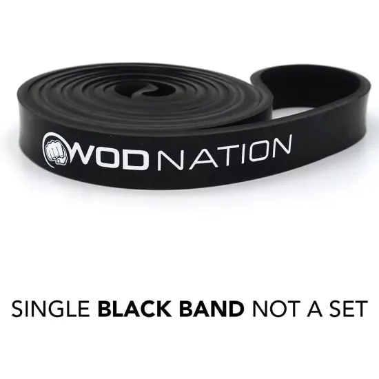 Single Pull Up Assistance Band (30 - 60lbs Black Band) - Best for Pullup Assist, Chin Ups, Resistance Bands Exercise, Stretch, Mobility Work & Serious Fitness - 41 Inch Straps {7}