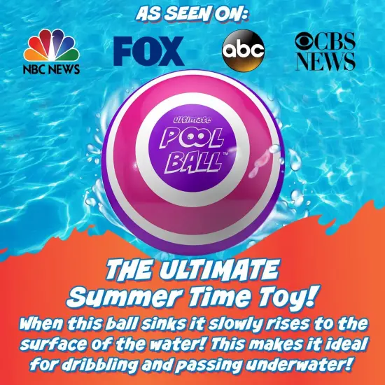 Activ Life Ultimate Pool Ball, Fill It with Water for Underwater Swimming Pool Games, Passing, Dribbling, Diving Fun Toys for Boys & Girls Aged 6-14, Summer Gifts, Beach Trips, 6 inches, Pink/ Purple {2}