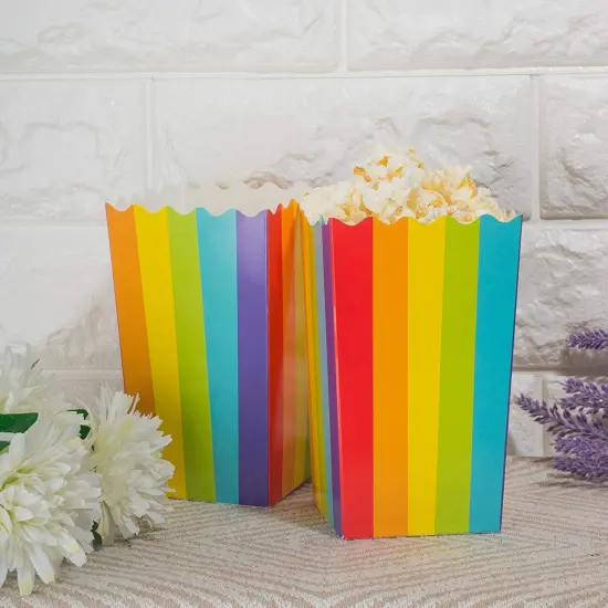 Mini Rainbow Popcorn Party Favor Boxes (100 Pack) {3}