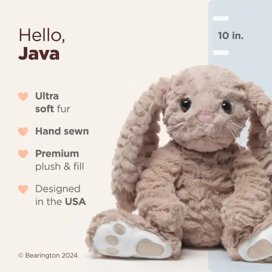 Bearington Java Easter Bunny 10 In Stuffed Animals Bunny Plush - Easter Gifts for Kids, For Ages 1-14 Brown {2}