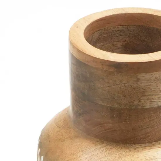 Decorative Handcrafted Wood Vase - 7.5" x 15.5" Natural {4}
