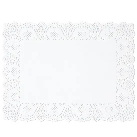 Rectangular Paper Doilies for Placemats, Cakes, Desserts (White, 15.5 x 11.7 In, 100 Pack) {7}