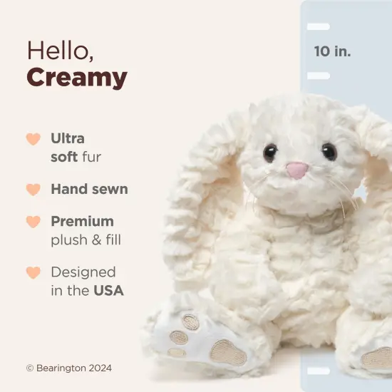 Bearington Creamy The Easter Bunny Stuffed Animal, 10 Inch Plush Bunny Stuffed Animal, For Ages 1-14 White {2}