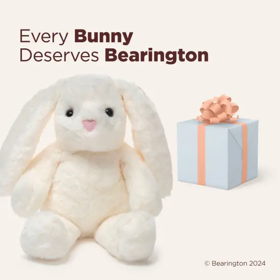 Bearington Nibbs The Stuffed Rabbit Plush, 15 Inch White Bunny Stuffed Animal, White Easter Bunny, For Ages 3-14 {5}