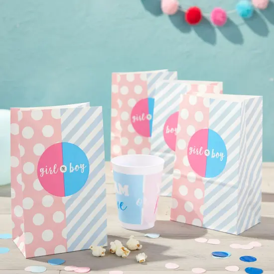 36 Pack Boy or Girl Goodie Bags for Baby Gender Reveal Party Supplies (5.2 x 8.7 x 3.3 In) {2}