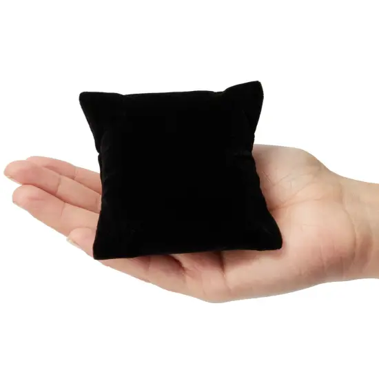 12 Pack Velvet Bracelet Cushion Pillows for Watches and Bangles, Jewelry Display for Selling, Black (3 x 3 In) {7}
