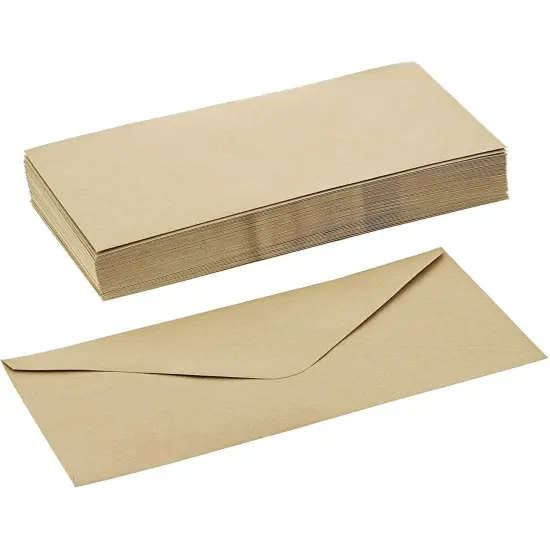 Kraft Paper #10 Business Brown Envelopes (9.5. x 4 In, 100 Pack) {5}