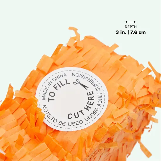 Pull String Fox Pinata for Woodland Baby Shower Decorations, Birthday Party (Small, 16 x 13 x 3 In) Orange {5}