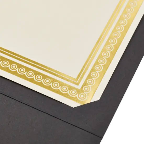 12-Pack Award Certificate Holders - Bulk Certificate Holders for Graduation, Diploma, Employee Appreciation, Certifications (12.5 x 9.2") Black {6}